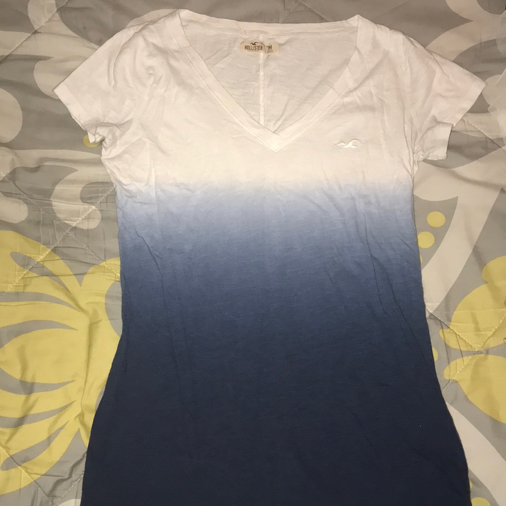 White fading to blue  hollister women’s shirt